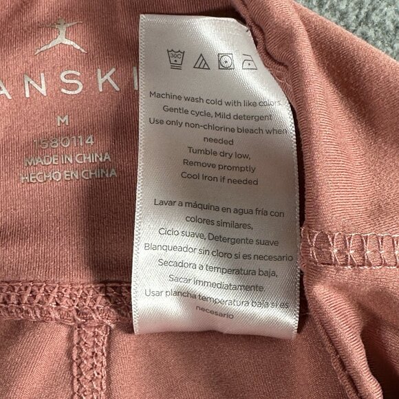 Danskin Pink Rust Coral High Rise Pocket Leggings M Cropped Yoga Pants - Picture 9 of 11